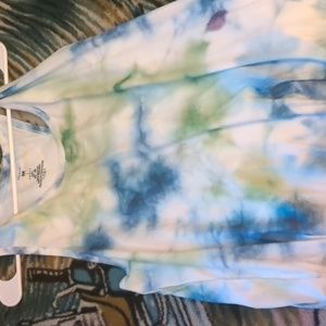 Beautiful large digital green white and blue colored tank top